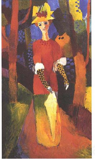 August Macke Woman in park Norge oil painting art